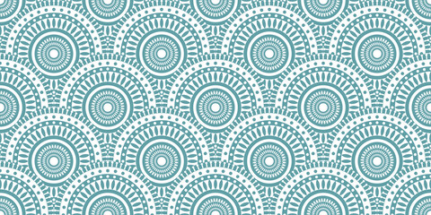 Repeat ethnic Easter circle pattern, seamless pattern