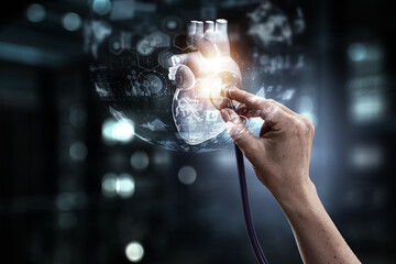 Wall Mural - moderm medicine. cardiology . mixed media