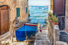 Picturesque Streets And Alleys In The Seaside Village, Scilla, Italy