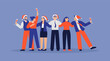 © Cienpies Design - Christmas business party people team hug together