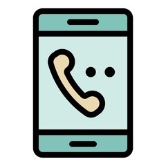 Sticker - Smartphone in dialing mode icon. Outline smartphone in dialing mode vector icon color flat isolated