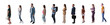 © New Africa - People waiting in queue on white background. Banner design