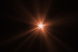 Fototapeta Zachód słońca - digital lens flare in black background