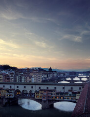 Wall Mural - Ponte Vecchio bridge in Florence at night, Italy