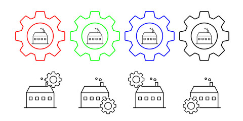 Sticker - Factory, energy vector icon in gear set illustration for ui and ux, website or mobile application