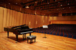 grand piano in concert hall