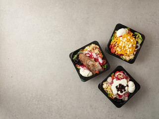 Poster - Variety of salads in takeaway containers