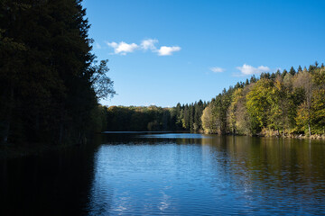  Scandinavian lake blue sky autumn