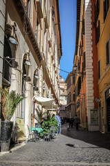 Wall Mural - Roman street on a sunny autumn day. Rome, Italy.