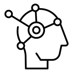 Brainstorming icon outline vector. Visual perception. Cognitive process