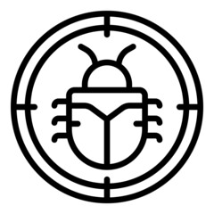 Wall Mural - Cyber bug icon outline vector. Secure fraud. Money key