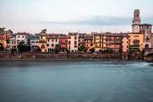 Italy, Veneto, Verona And Adige River