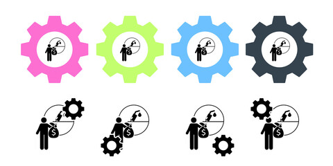 Poster - Gasoline, investor vector icon in gear set illustration for ui and ux, website or mobile application