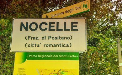 Wall Mural - Nocelle entrance sign, Amalfi coast, Italy.