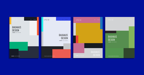 geometric brochure covers set. color block design. minimalist design concept.