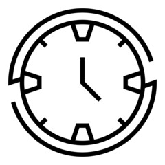 Wall Mural - Wall clock icon outline vector. Watch time. Round hour