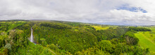 USA, Hawaii, Big Island, Akaka Falls State Park, Aerial View Over Akaka Falls And Kolekole Stream
