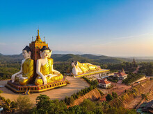 Myanmar, Mon State, Ko Yin Lay Pagoda And Giant Statue Of Reclining Buddha In Pupawadoy Monastery