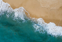 Portugal, Algarve, Drone View Of Praia Da Malhada Do Baraco Beach