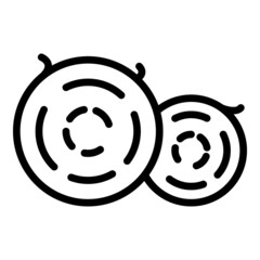 Sticker - Round bale icon outline vector. Hay straw. Farm grass
