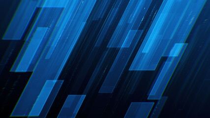 Wall Mural - blue color abstract technology background. sci fi digital data flow illustration. cyber space geomet