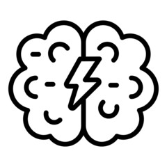Canvas Print - Brainstorming icon outline vector. Panic attack. Anxiety disorder