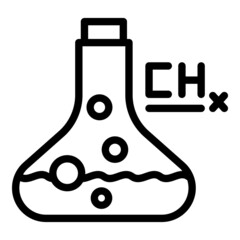 Wall Mural - Chemical flask icon outline vector. Lab research. Medical test