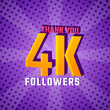 Thank You 4 k Followers Card Celebration Vector. 4000 Followers Congratulation Post Social Media Template.