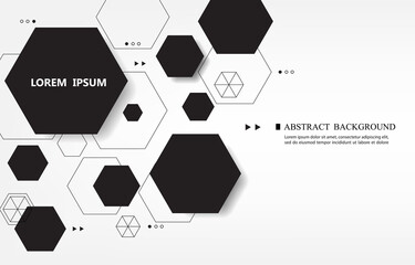 Wall Mural - Geometric hexagon futuristic white vector background