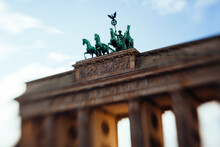 Germany, Berlin, Quadriga Statue On Top Of Brandenburg Gate
