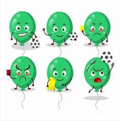 Sticker - Green balloons cartoon character working as a Football referee