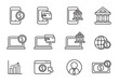 © Muhamad - Set of digital banking icon in linear style isolated on white background