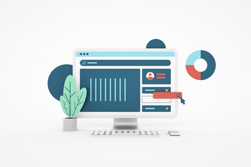 workplace for work from home or office. creative work concept background. web banner, start site pag