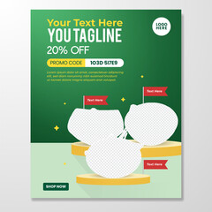Wall Mural - Vertical post banner design. Social media and web banner design template