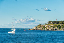 Australia, New South Wales, Sydney, Hornby Lighthouse, Sailing Boat