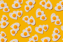 Pattern Of Heart Shaped Fried Eggs