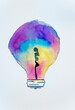 © Gemma Ferrando/Westend61 - Illustration of multi colored light bulb painting on white background