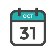 October 31 Calendar Day Or Calender Date For Deadlines Or Appointment