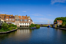 Netherlands, North Holland, Enkhuizen, City Canal In Summer