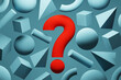© Westend61 - Three dimensional render of question mark surrounded by geometric shapes