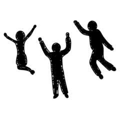 Illustration of jump people. Happiness concept