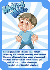 Sticker - Character game card template with word Melting Mike