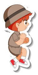 Wall Mural - Little boy scout cartoon character sticker