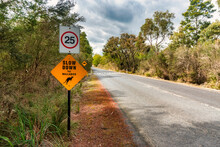 Wallaby Crossing Sign Road Against Sky, Victoria, Australia
