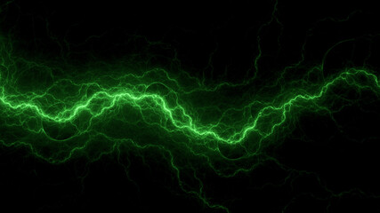 green lightning, abstract plasma background
