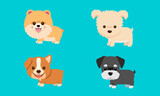 Fototapeta Pokój dzieciecy - set of different cute puppies vector illustration
