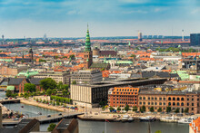 View Of City Center From Above From Church Of Our Saviour, Copenhagen, Denmark