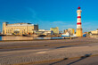 © A. Tamboly/Westend61 - Malmo old light house by harbor in Sweden against blue sky