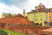 Remains Of Historic Defence Wall From The Fortification Of The Old Town, Stare Miasto, Warsaw, Poland