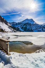Austria, Tyrol, Tannheim Valley, Lake In Winter